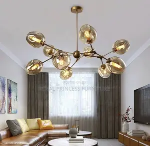 Photo - Glass Lampshade Ceiling Chandelier