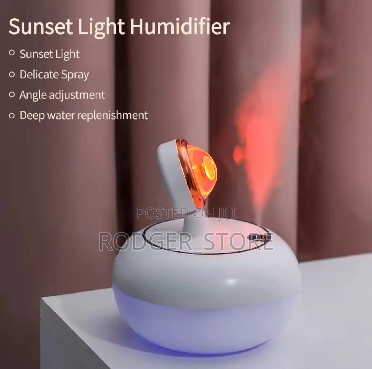 2 in 1 Mini Wireless Sunset Light Air Humidifier Diffuser
