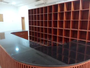 Campus Library Reception Desk/Shelf Set