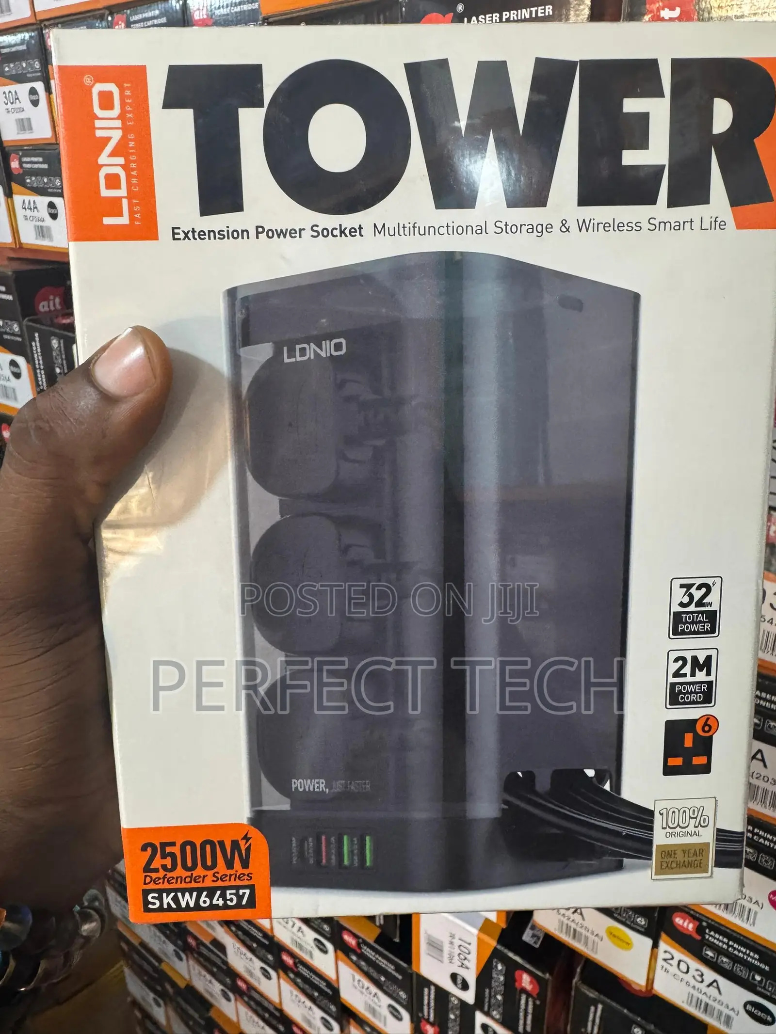 LDNIO 6 Outlet AC Tower Extension Power Socket