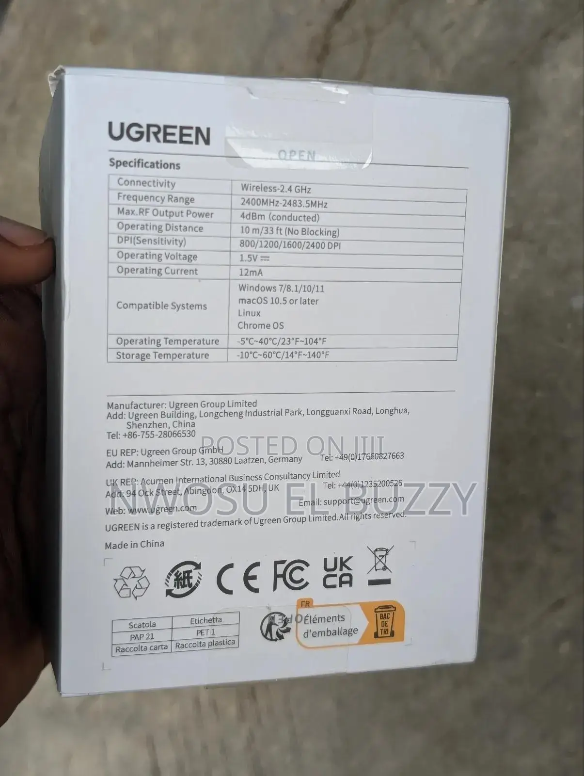 Ugreen Mu105 2.4G Wireless Silent Mouse