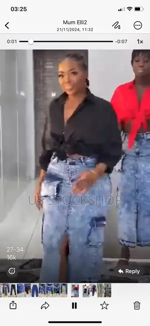 Photo - Jean Skirt With Centre Slit
