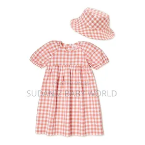 Photo - Wonder Nation Toddler Girls’ Dress Set With Bucket Hat 2pcs