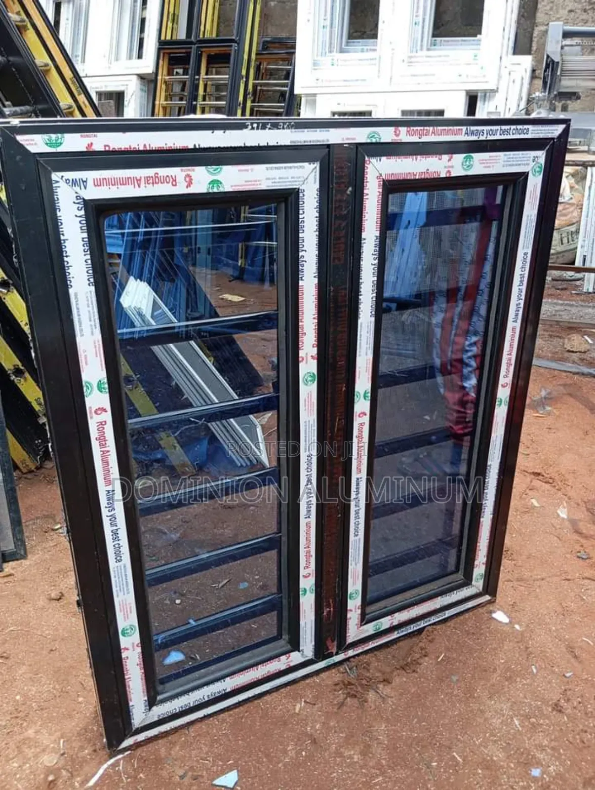 Casement Windows With Protector and Black Glass