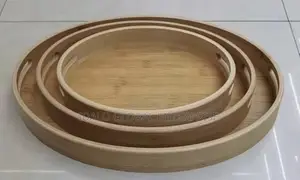 3pcs Oval Wooden Tray