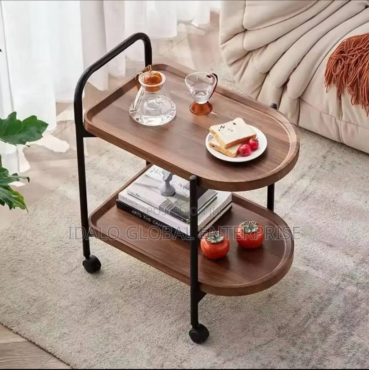 Nordic 2-Layer Coffee Table With Wheels