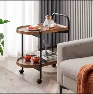 Nordic 2-Layer Coffee Table With Wheels