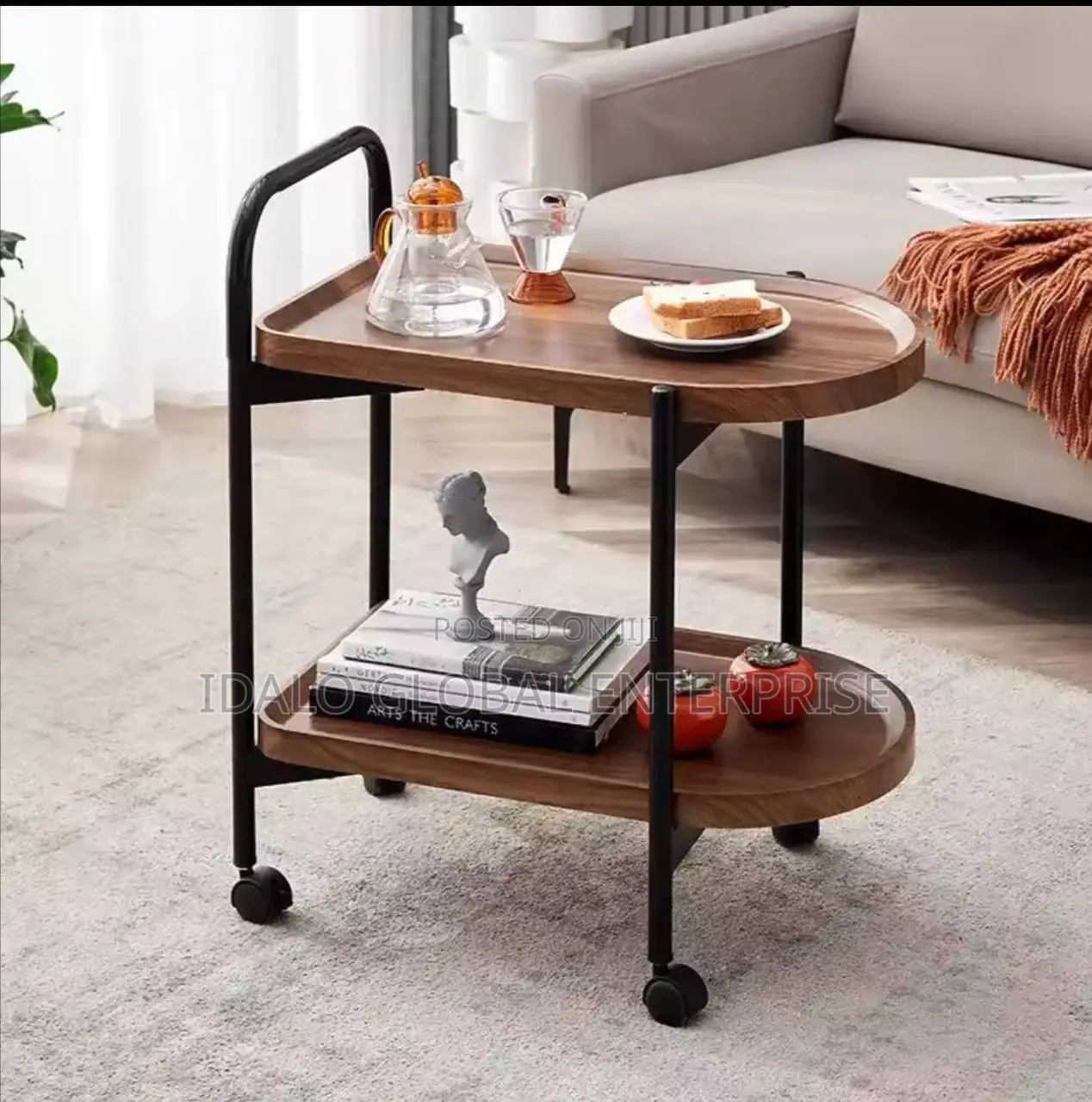 Nordic 2-Layer Coffee Table With Wheels