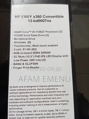 New Laptop HP Envy 13 8GB Intel Core I5 SSD 512GB
