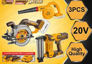 Ingco Cordless 3 in 1 Combo(Brad Nailer,Blower,Circular Saw,