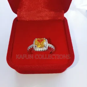 Long Lasting Gold Crystal 925s Proposal Ring