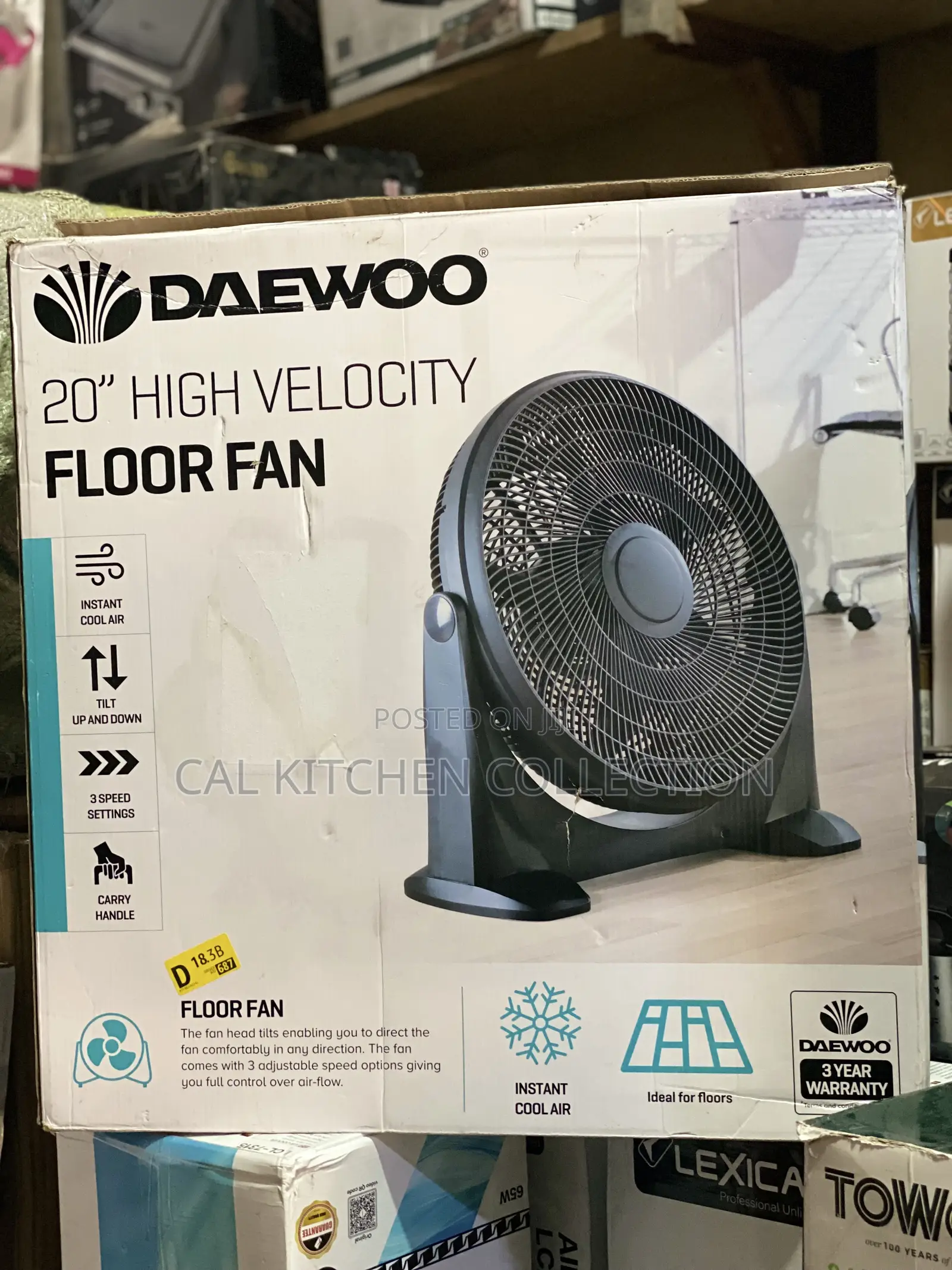 Daewoo High Velocity Floor Fan
