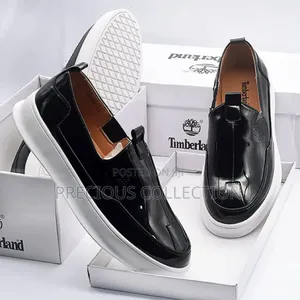 Unisex Glossy Leather Timberland White Sile Shoes