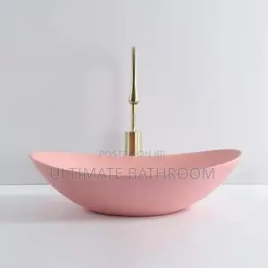 Pink Counter Top Washing Hand Basin