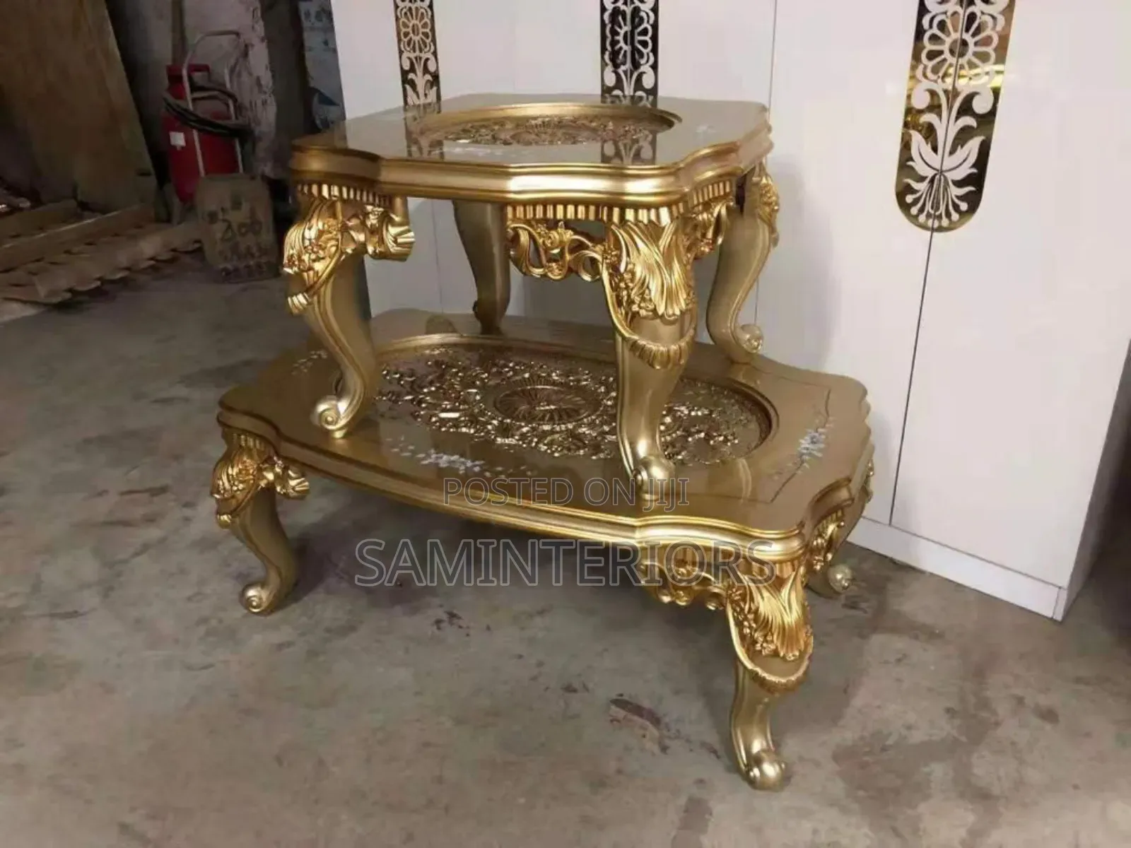 Luxury Royal Big Center Table and Two Stools