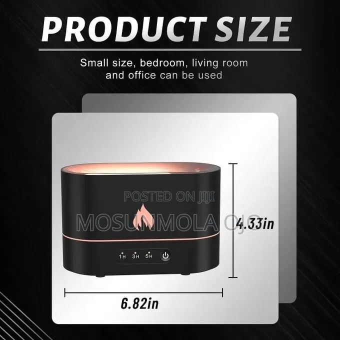 Ultrasonic 250ML Humidifier With Volcanic Simulation Flame