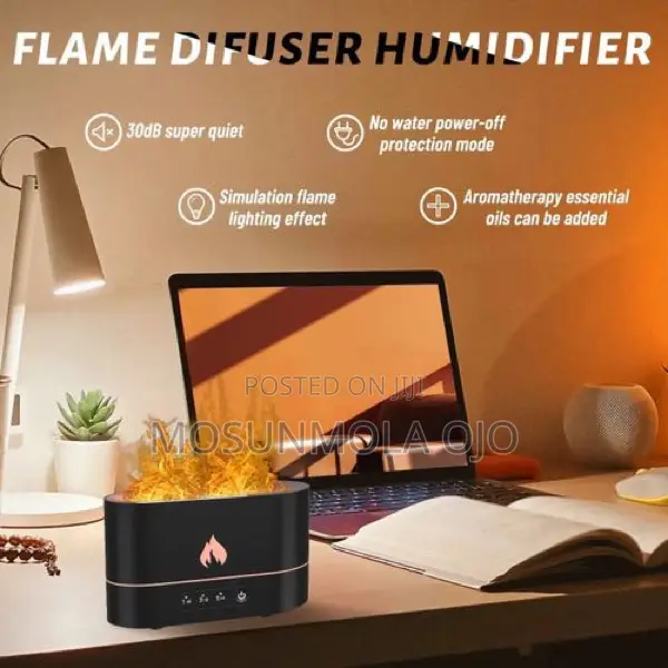 Ultrasonic 250ML Humidifier With Volcanic Simulation Flame