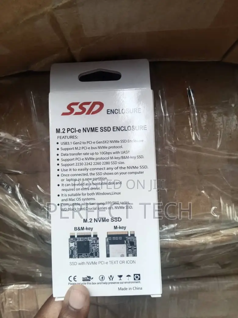 SSD Enclosure USB C External, 10gbps M.2 Nvme To USB Adapter