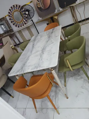 Quality Marble Design Dining Set With 6 Quality Chairs