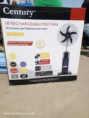 Century 18" Rechargeable Mist Fan With Dual Battery