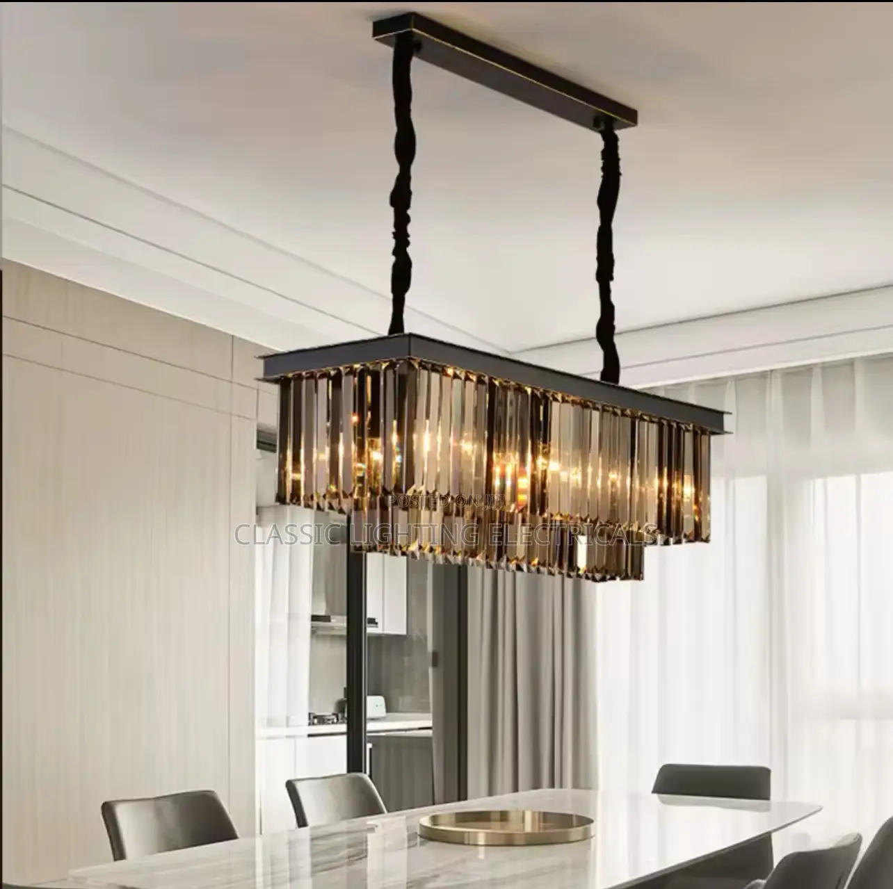 New Modern Black Crystal Design LED Chandelier