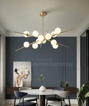 Modern LED Glass Ball Pendant Lights Nordic Living Room Deco