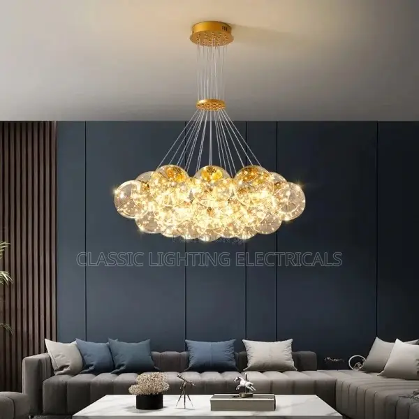 Nordic Led Chandelier Soot Amber Clear Light
