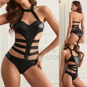 Photo - Leather Erotic Lingerie Bodysuit