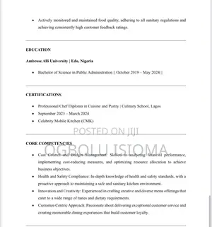 Professional Chef in Cuisine and Pastry