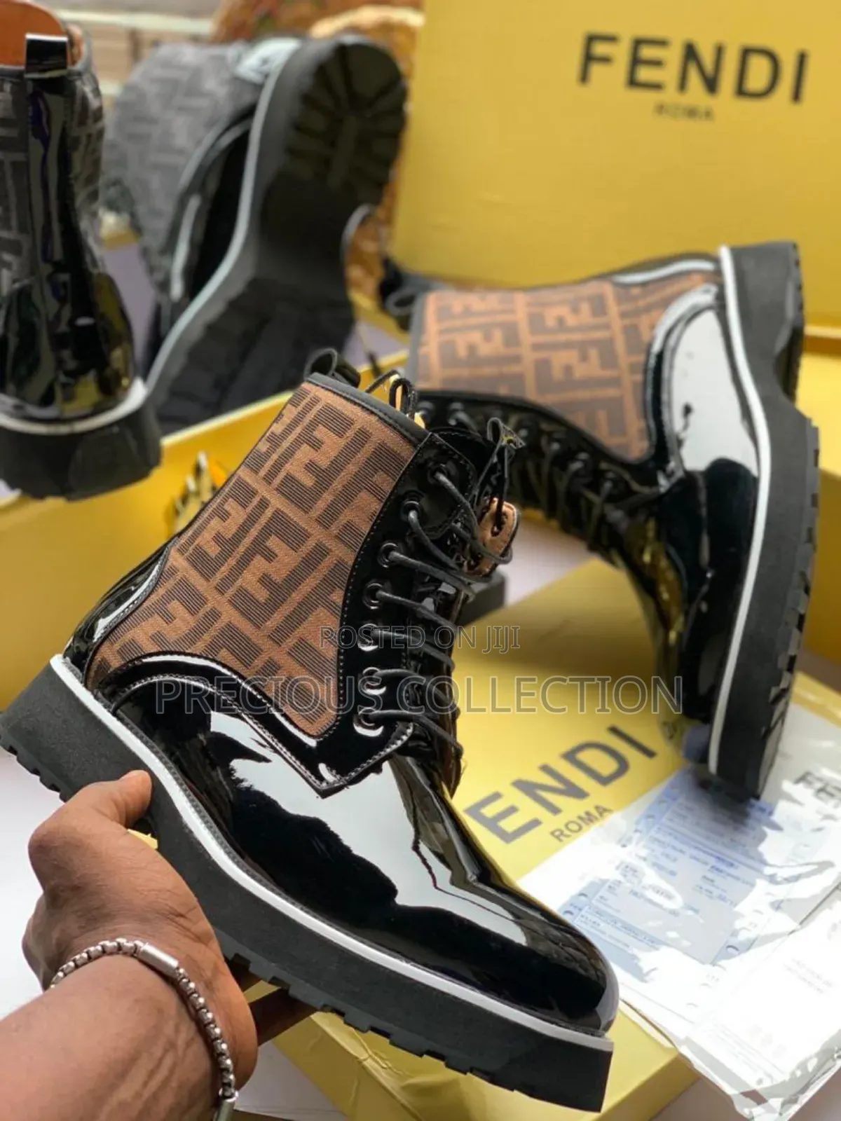 Fendi Glossy Ankle Boot