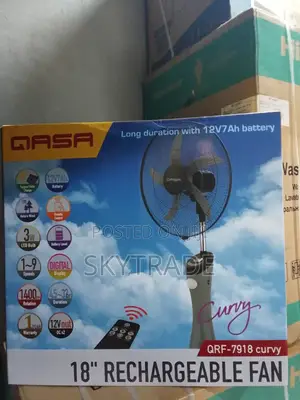 The New QASA 18inch Rechargeable Standing Fan