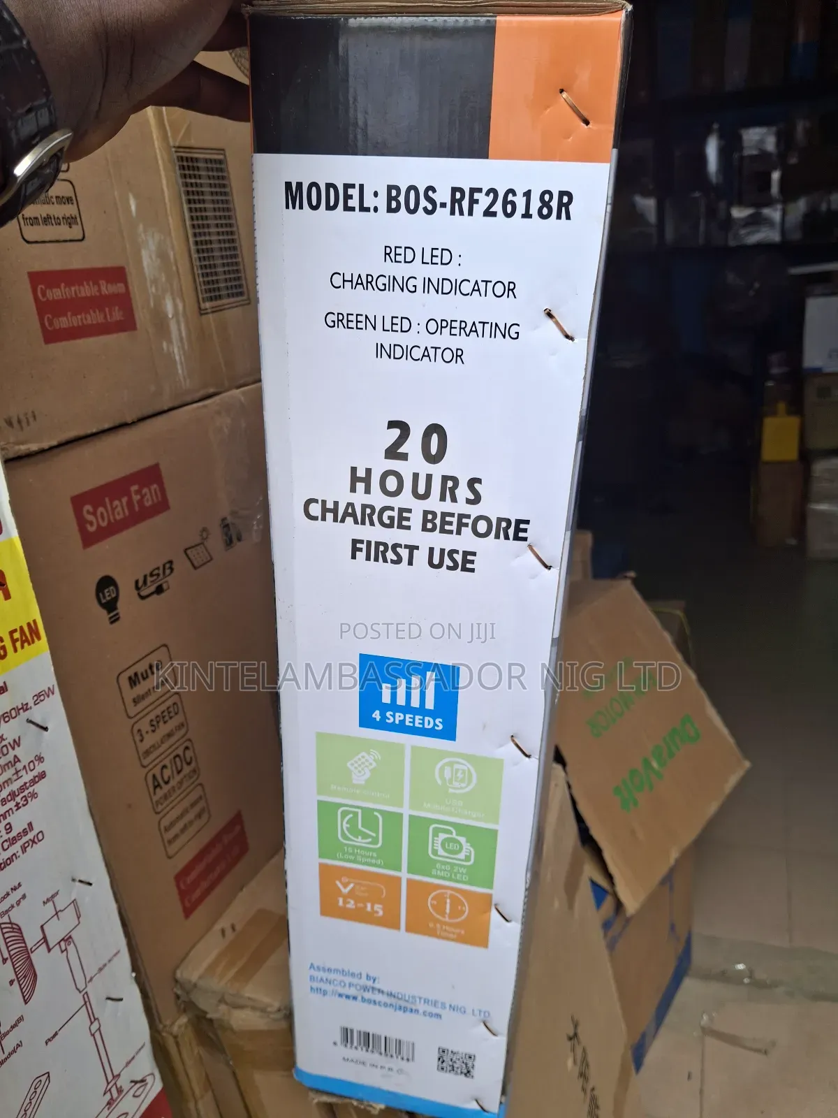Boscon Rechargeable Standing Fan 18"