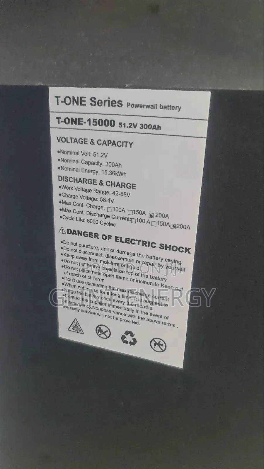 15.36kwh 51.2v Taico Lithium Battery
