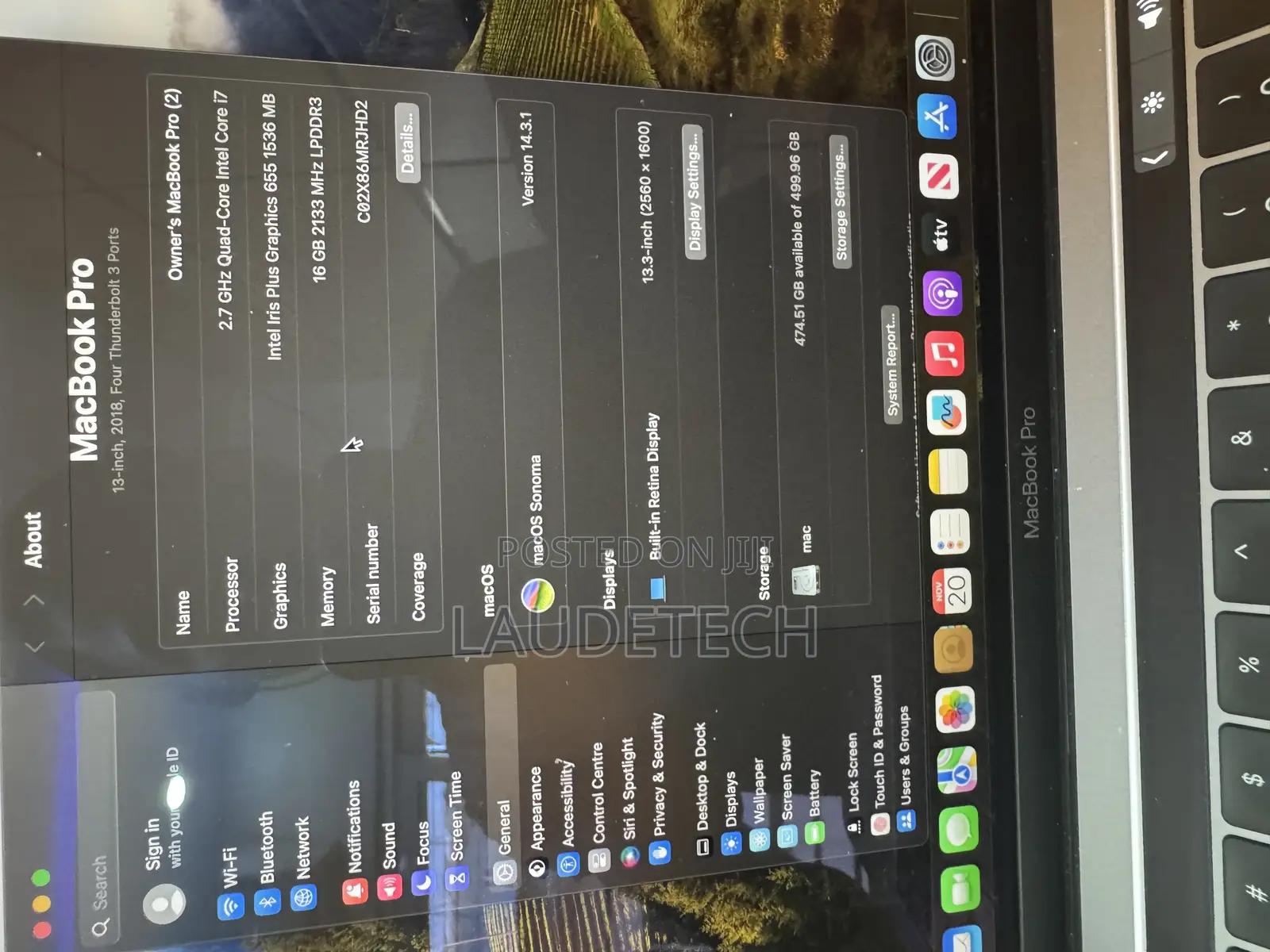 Laptop Apple MacBook Pro 2018 16GB Intel Core I7 SSD 512GB