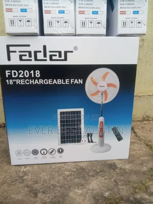 Fadar 18inches 18inches Solar Rechargeable Fan 3in1