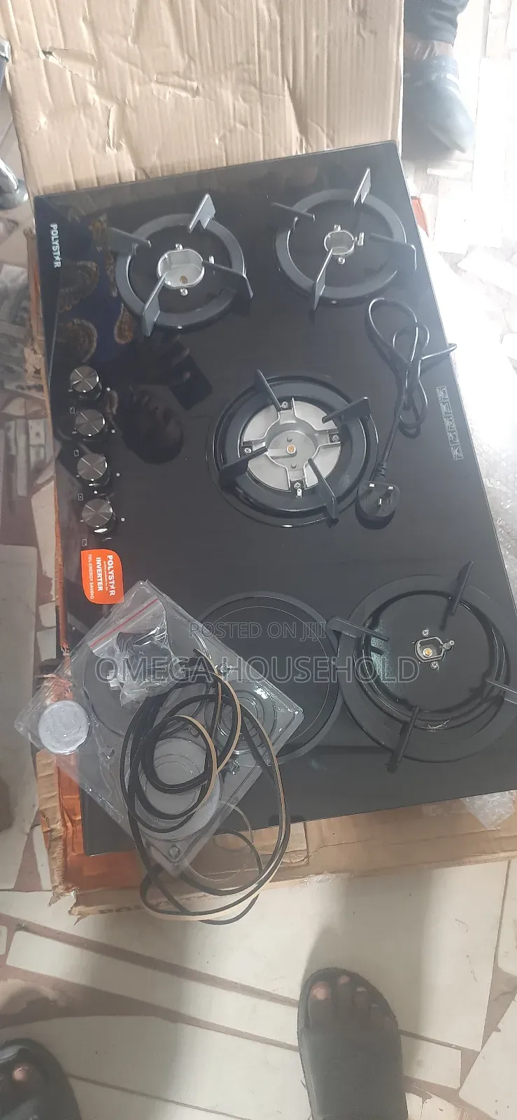 Polystar Gass Cooker 4 Burner 1 Hot Plat
