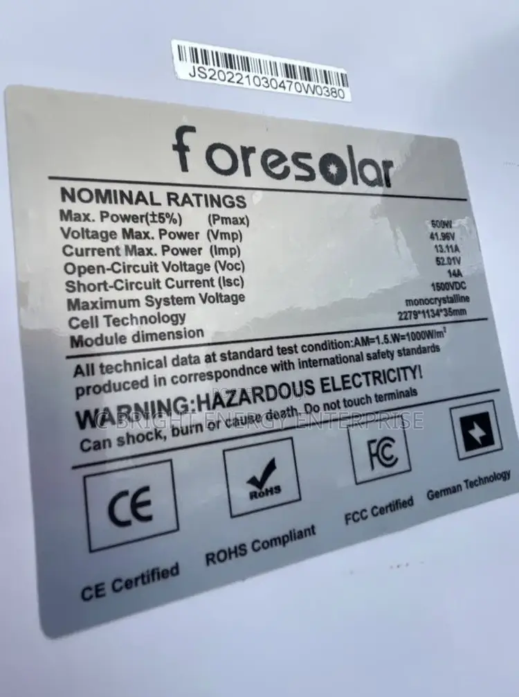 500watts Foresolar Panels Is Very Much Available