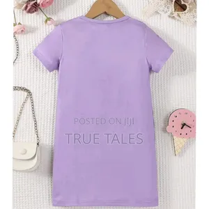 Girls Denim Like Stretchy Pinafore Like Dress Age 5to8 Years