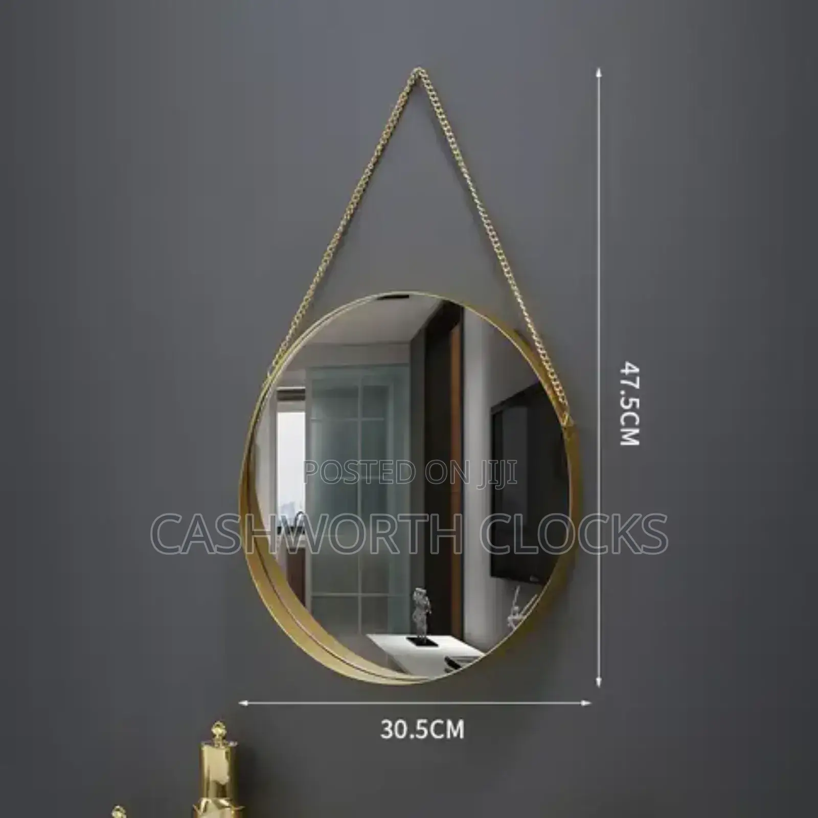 32cm Golden Frame Wall Mirror