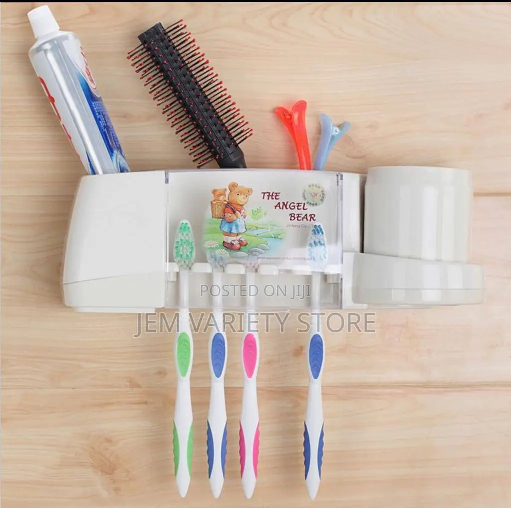 Suctioned Toothbrush Paste Rack With Detachable Cup