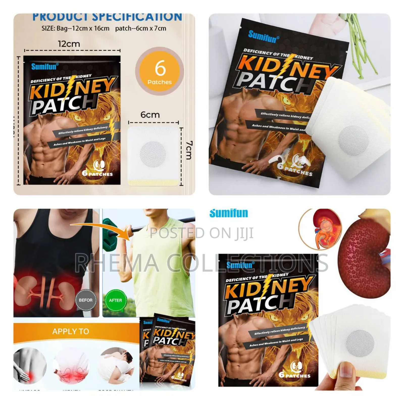 6pcs Sumifun Kidney Care Patch