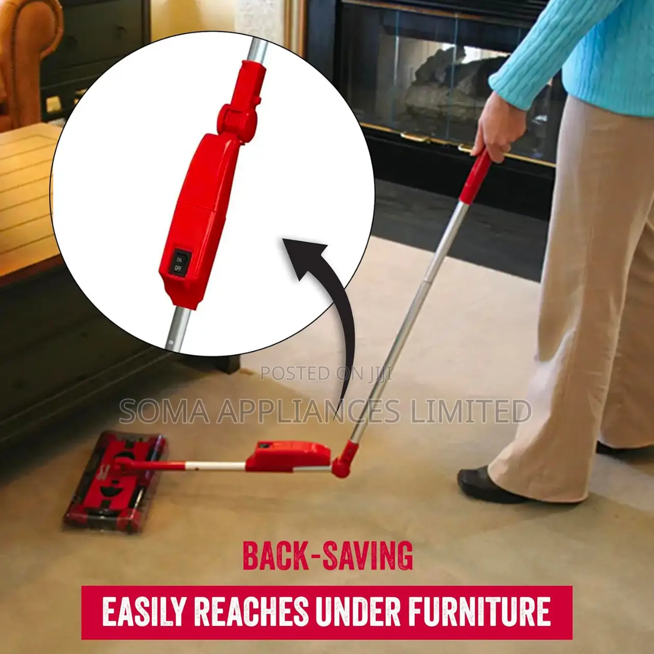 JML Swivel Battery-powered Lightweight Floor Sweeper
