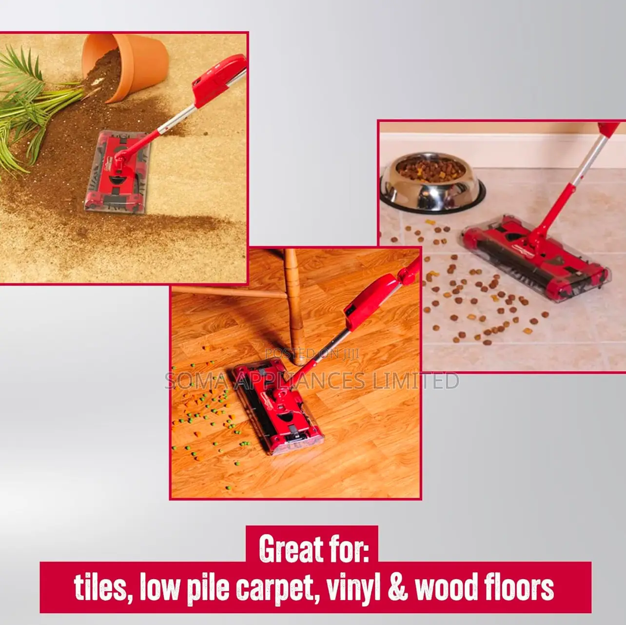 JML Swivel Battery-powered Lightweight Floor Sweeper