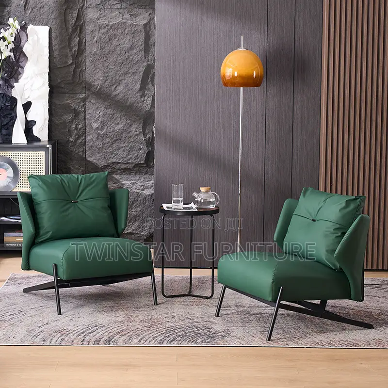 New Modern Leather Accent Single Chair