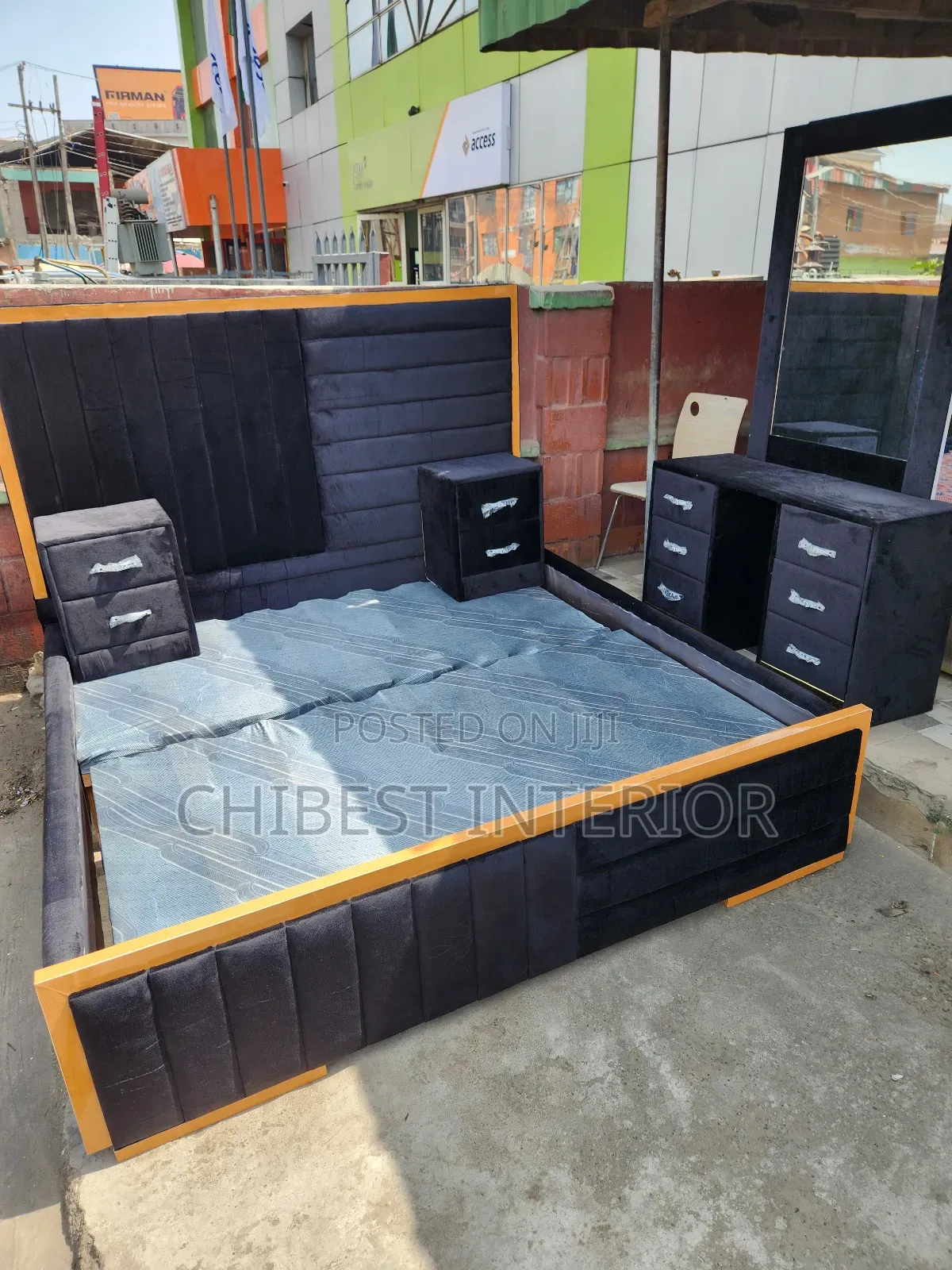 Full Set of Black 6by6 Bed Stand