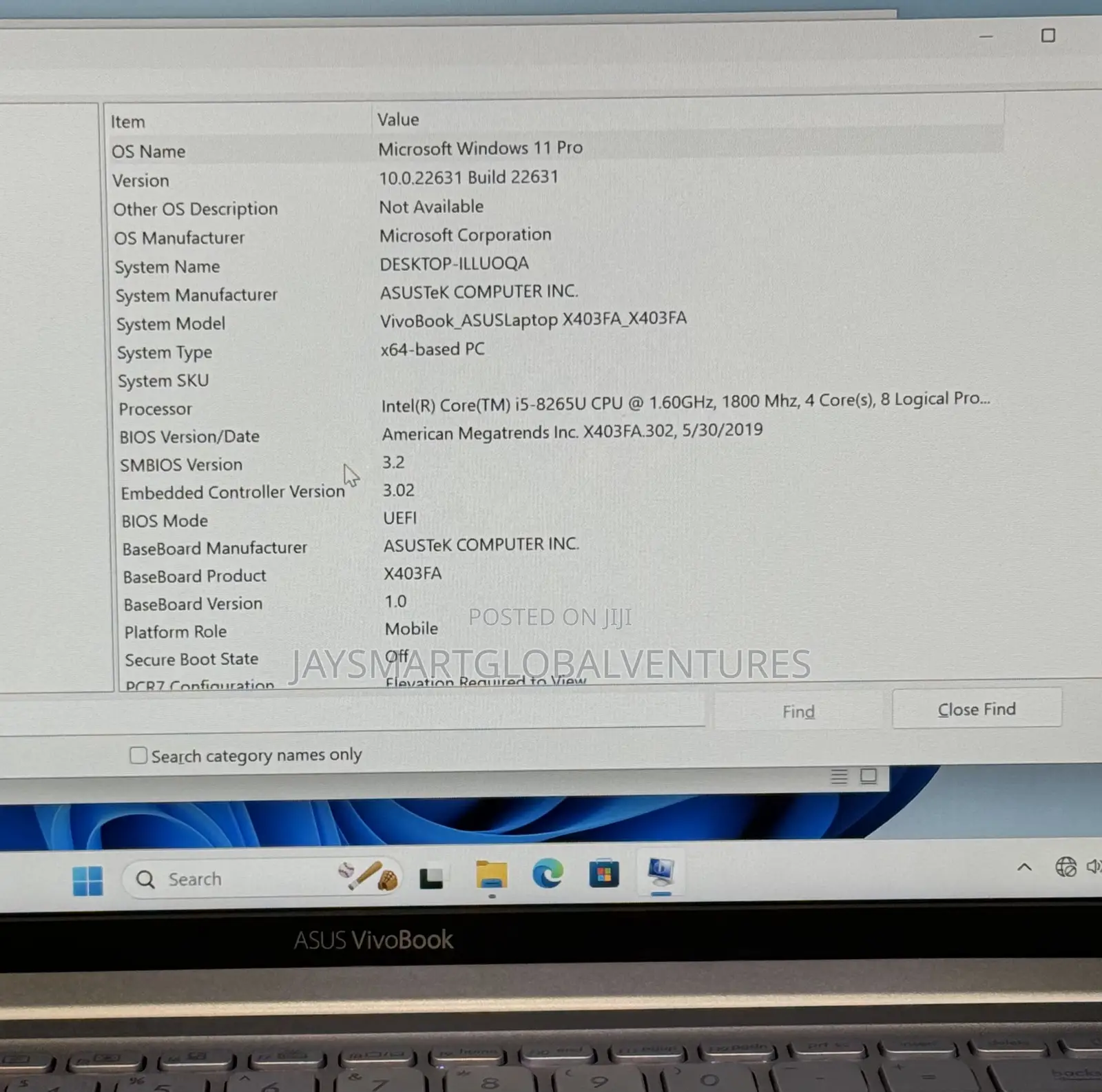 Laptop Asus 8GB Intel Core i5 SSD 256GB