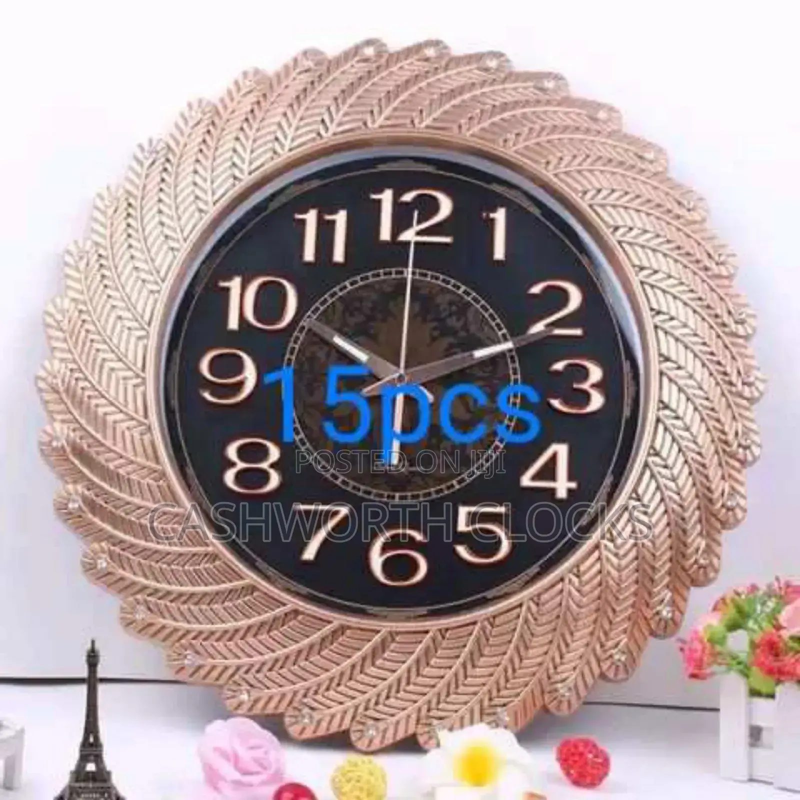 45cm Feather Decorative Luxury Wall Clock