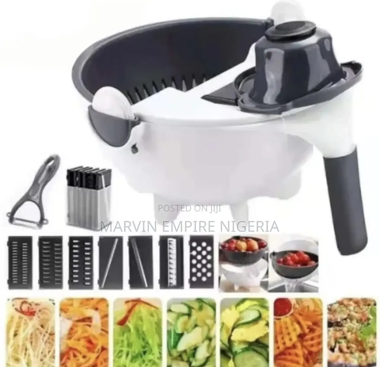7 in 1 Vegetable Cutter With Drain Basket Mandoline Slicer