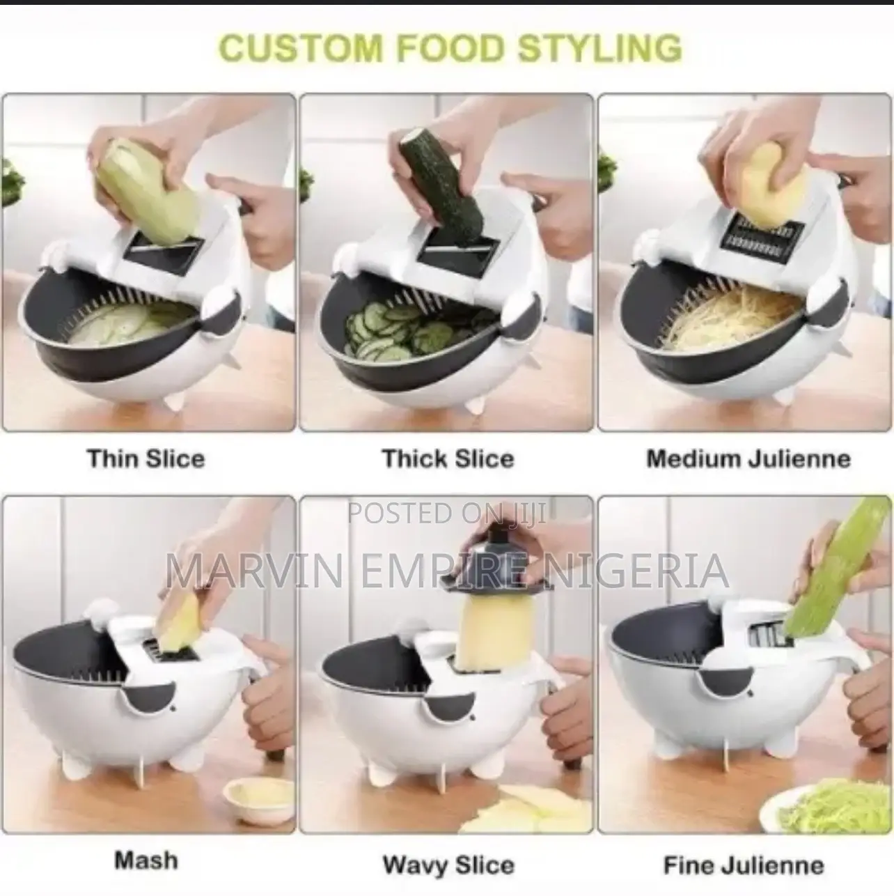 7 in 1 Vegetable Cutter With Drain Basket Mandoline Slicer