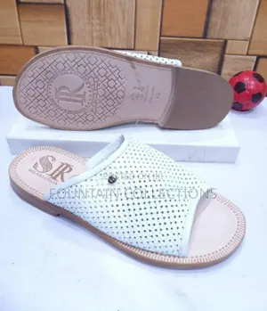 Photo - Original White Italian Leather Slippers